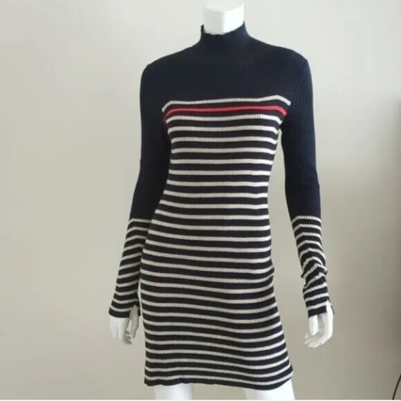 NEW rag & bone Kate Stripe Turtleneck Cashmere Sweater Dress - Picture 2 of 4